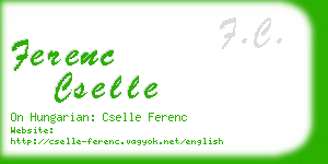ferenc cselle business card